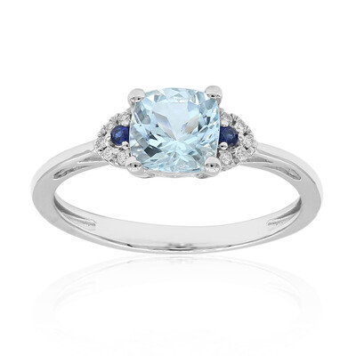 Anello in oro con Acquamarina Brasiliana AAA