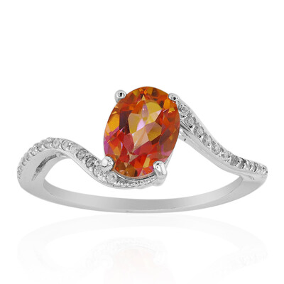 Anello in argento con Quarzo Mistico Pesca