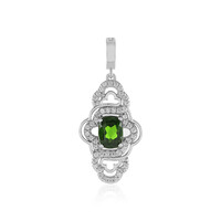 Ciondolo in argento con Diopside Russo