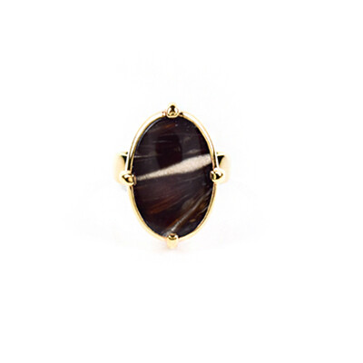 Anello in argento con Agata Prairie