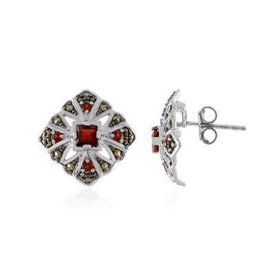 Orecchini in argento con Granato Rosso