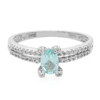 Anello in argento con Fluoroapatite Verde