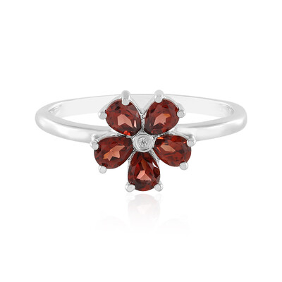 Anello in argento con Granato Mozambico