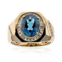 Anello in oro con Topazio Blu Londra (CIRARI)