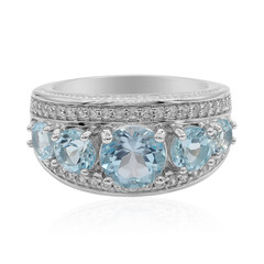 Anello in argento con Topazio Blu Cielo