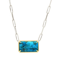 Collana in argento con Turchese Kingman Mohave Blu (Faszination Türkis)