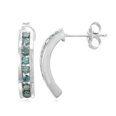 Orecchini placcati in platino con Diamante Fancy