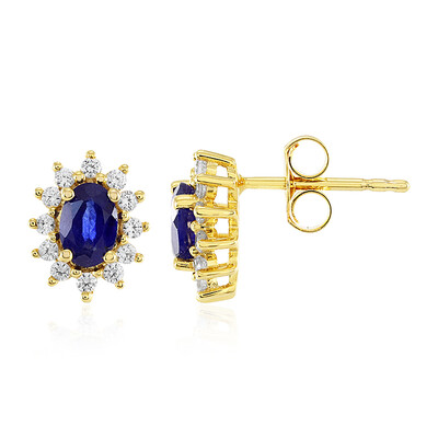 Orecchini in argento con Zaffiro Blu del Madagascar