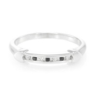 Anello in argento con Zaffiro Bianco e Spinello Nero