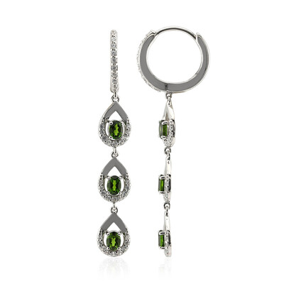 Orecchini in argento con Diopside Russo