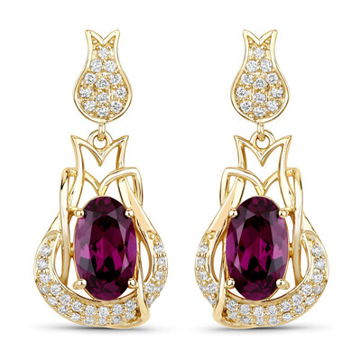 Orecchini in oro con Granato Magenta (SUHANA)