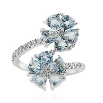 Anello in argento con Topazio Blu Cielo