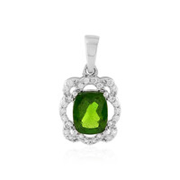 Ciondolo in argento con Diopside Russo