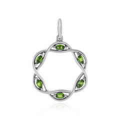 Ciondolo in argento con Diopside Russo