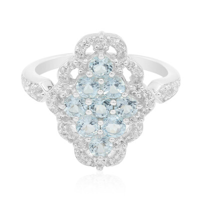 Anello in argento con Topazio Blu Cielo