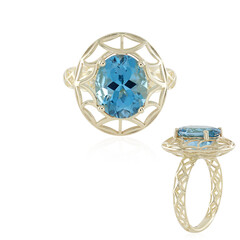 Anello in oro con Topazio Blu Svizzero (Ornaments by de Melo)