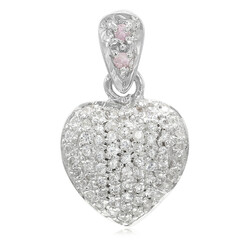 Ciondolo in argento con Zaffiro Ceylon Rosa