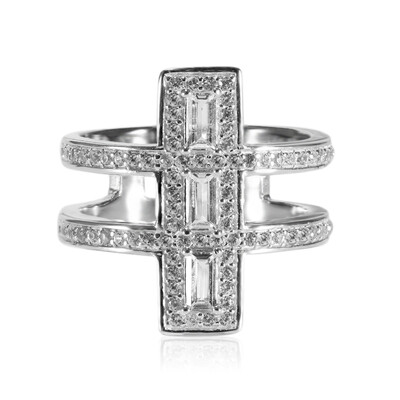 Anello in argento con Topazio Bianco