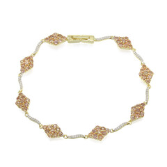 Bracciale in oro con Zaffiro Padparadscha (non riscaldato)