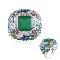 Anello in argento con Onice Verde (Adela Silber)