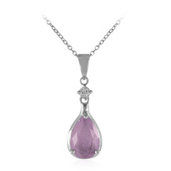 Collana in argento con Quarzo porpora pastello
