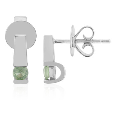 Orecchini in argento con Zaffiro Verde di Tuléar  (Pallanova)