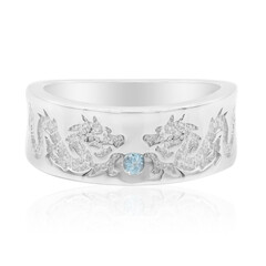 Anello in argento con Topazio Blu Svizzero