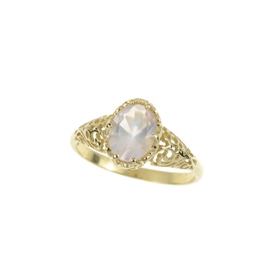 Anello in oro con Quarzo Rosa (dagen)
