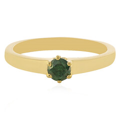 Anello in argento con Diamante Verde I3