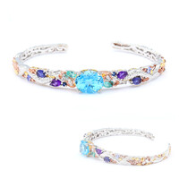 Bracciale in argento con Topazio Blu Cielo (Gems en Vogue)