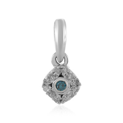 Ciondolo in argento con Diamante Blu I2