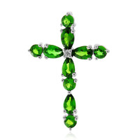 Ciondolo in argento con Diopside Russo