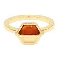 Anello placcato in oro con Corniola