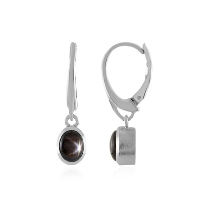 Orecchini in argento con Zaffiro Stellato Nero (MONOSONO COLLECTION)