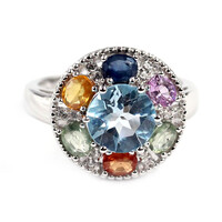 Anello in argento con Topazio Blu Cielo