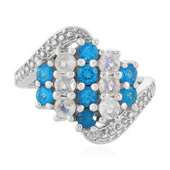 Anello in argento con Apatite Blu Neon