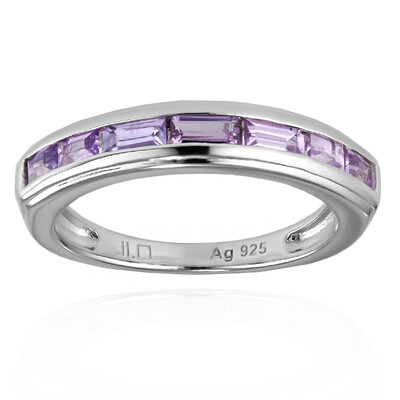Anello in argento con Zaffiro Ceylon Porpora (non riscaldato)