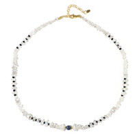 Collana in argento con Zaffiro Blu del Madagascar