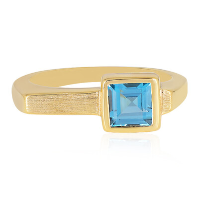Anello in argento con Topazio Blu Londra