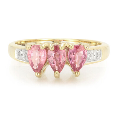 Anello in oro con Zaffiro Padparadscha (non riscaldato)