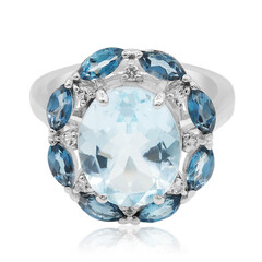 Anello in argento con Topazio Blu Cielo