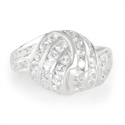 Anello in argento con Zaffiro Bianco