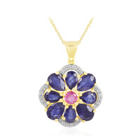 Collana in argento con Zaffiro Blu del Madagascar