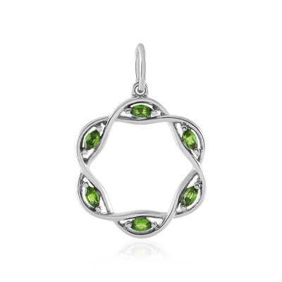 Ciondolo in argento con Diopside Russo