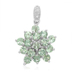 Ciondolo in argento con Fluoroapatite Verde Menta