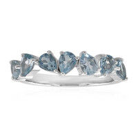 Anello in argento con Topazio Blu Cielo