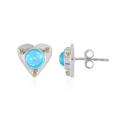 Orecchini in argento con Opale Blu dell'Etiopia (Granulieren)