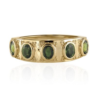 Anello in oro con Zaffiro Verde Acacia del Queensland (Mark Tremonti)
