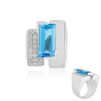 Anello in argento con Topazio Blu Svizzero (de Melo)