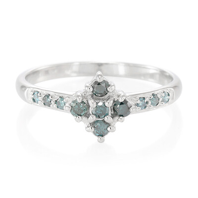 Anello placcato in platino con Diamante Fancy